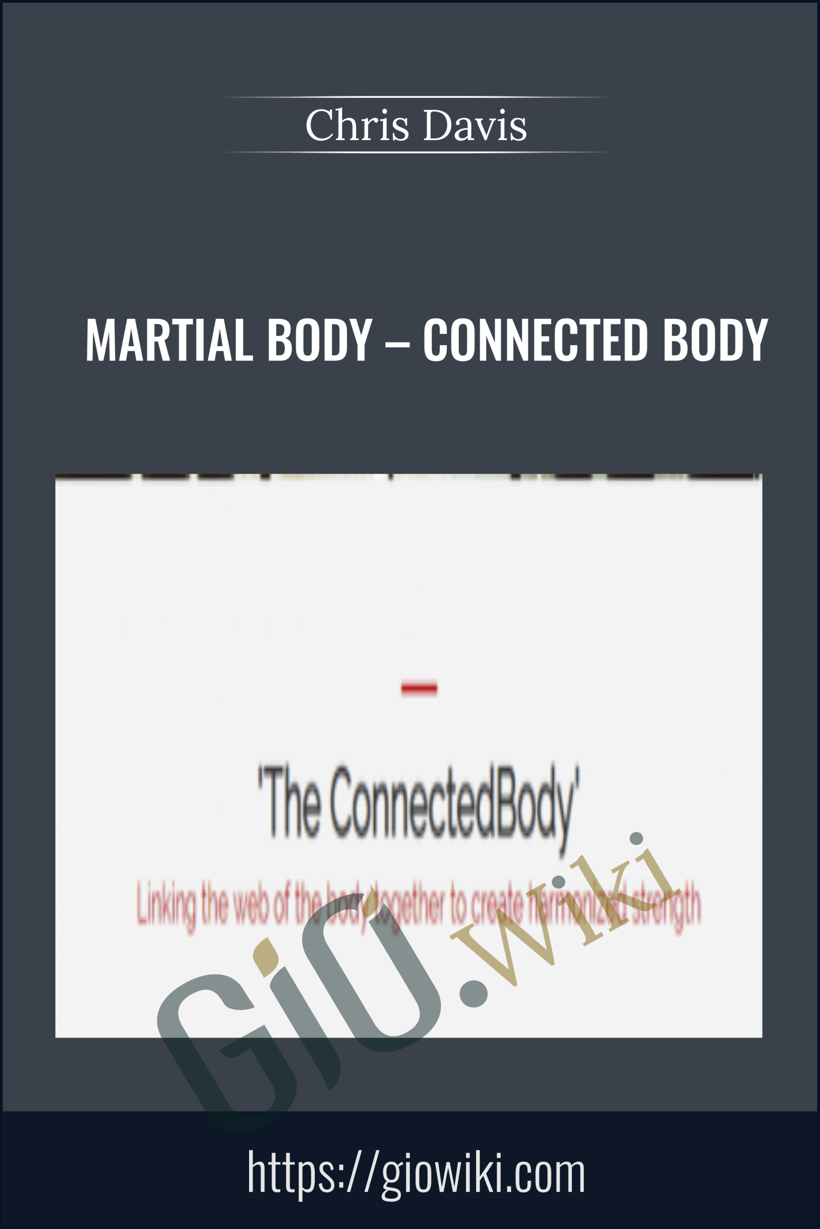 Martial Body – Connected Body - Chris Davis