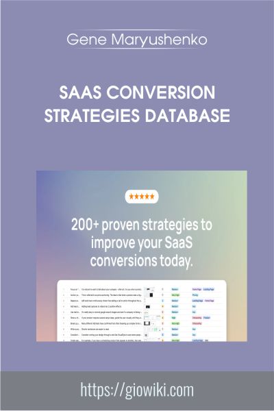 SaaS Conversion Strategies Database - Gene Maryushenko