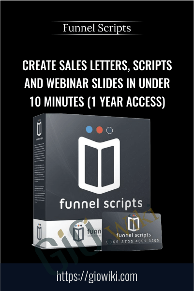 Create Sales letters, Scripts and Webinar Slides in under 10 minutes (1 Year Access) - Funnel Scripts