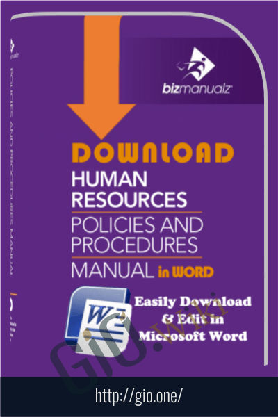 Human Resources Policies and Procedures Template - Bizmanualz