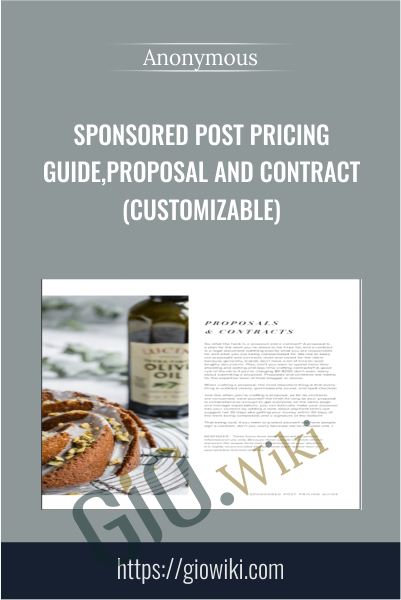 Sponsored Post Pricing Guide, Proposal and Contract (Customizable)