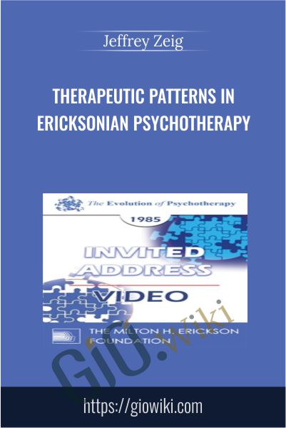 Therapeutic Patterns in Ericksonian Psychotherapy - Jeffrey Zeig