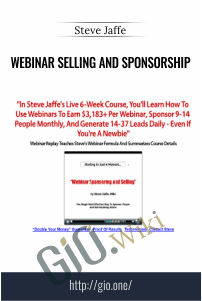 Webinar Selling And Sponsorship - Steve Jaffe