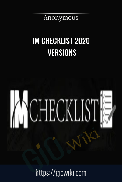 IM Checklist 2020 versions