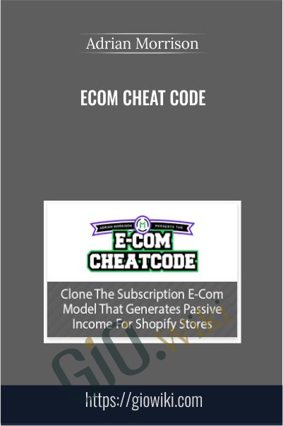 eCom Cheat Code - Adrian Morrison